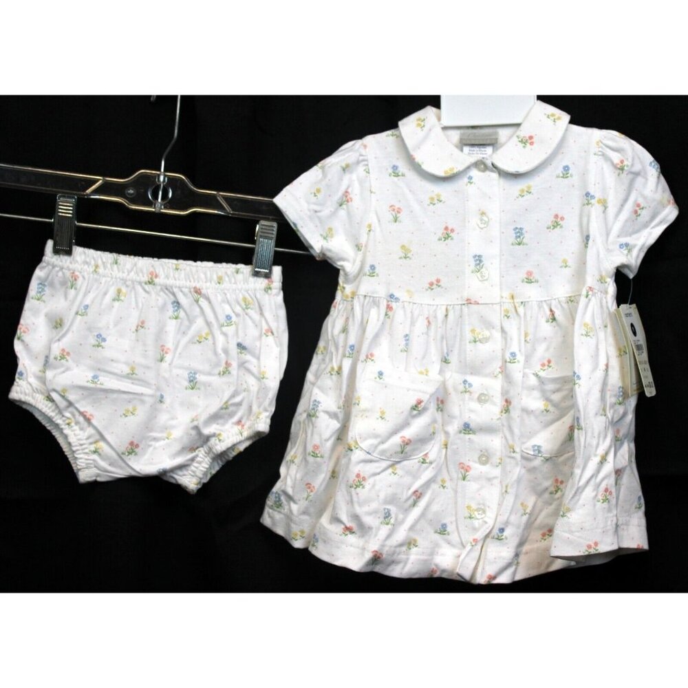 Carters Classics Baby Dress Set sz M 3-6 Months NWT White Floral Bloomers Shorts